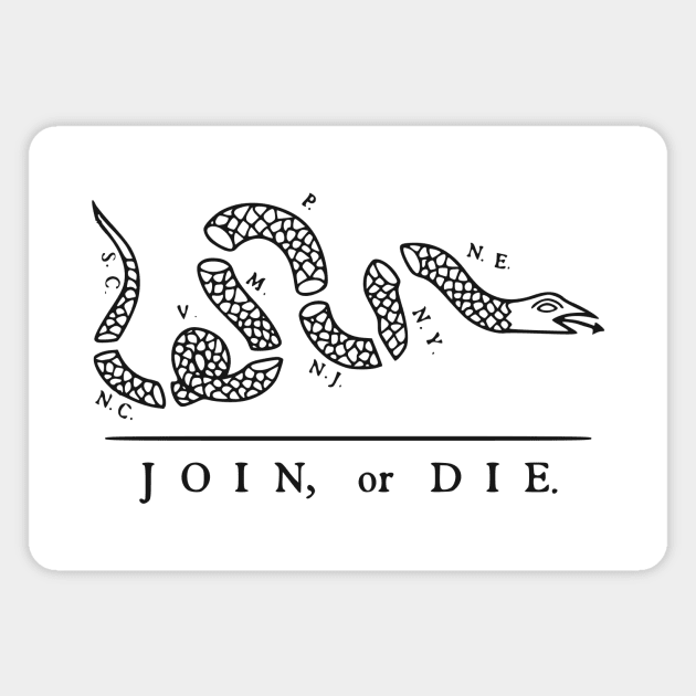 The Join or Die Magnet by FranklinPrintCo